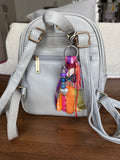 Gray Mini Backpack — Styled with Handmade Charm | MiMi's Treasures